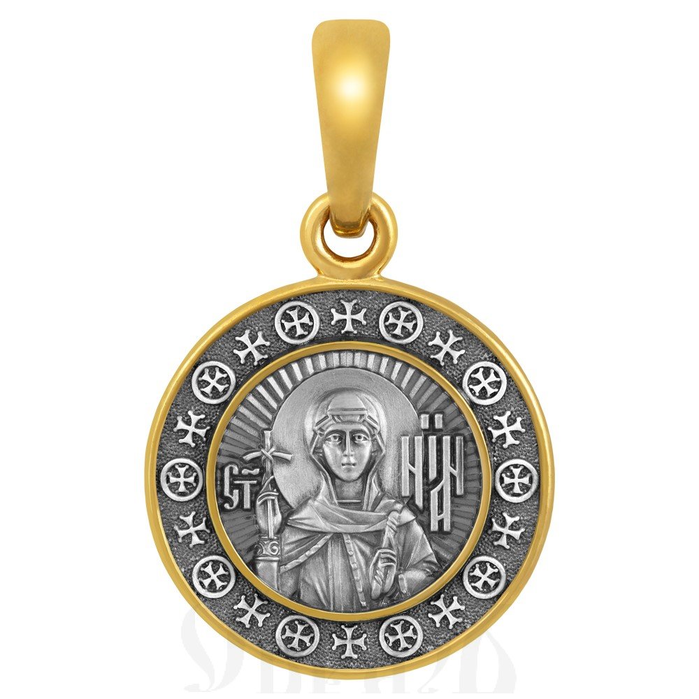 образок «святая равноапостольная нина», серебро 925 проба с золочением (арт. 102.641-п)