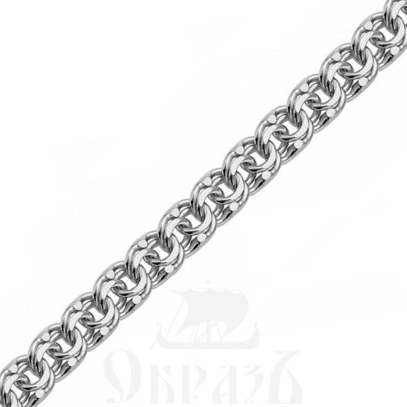 цепь плетение "бисмарк" с алмазной огранкой серебро 925 пробы (арт. би-07)