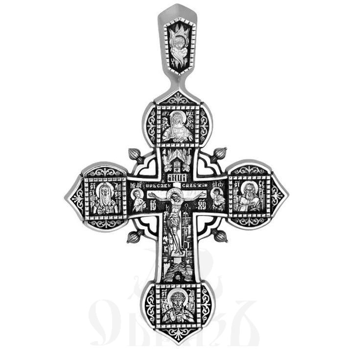 крест «крес древнерусский со святыми мужами и ангелом хранителем», серебро 925 проба (арт. 101.534)