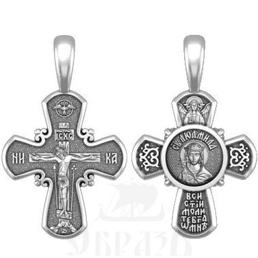 крест мученица людмила чешская, серебро 925 проба (арт. 33.026)