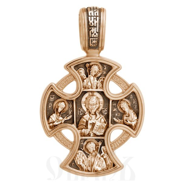 крест «господь вседержитель. ангел хранитель», золото 585 проба красное (арт. 201.028-1)