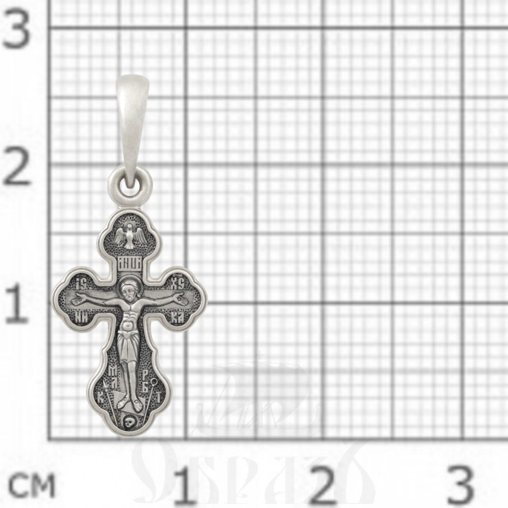 крест «распятие. святые покровители семьи», золото 585 проба белое (арт. 201.827-3)