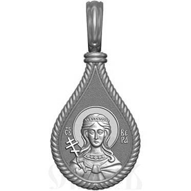 нательная икона св. мученица вера римская, серебро 925 проба с родированием (арт. 06.010р)